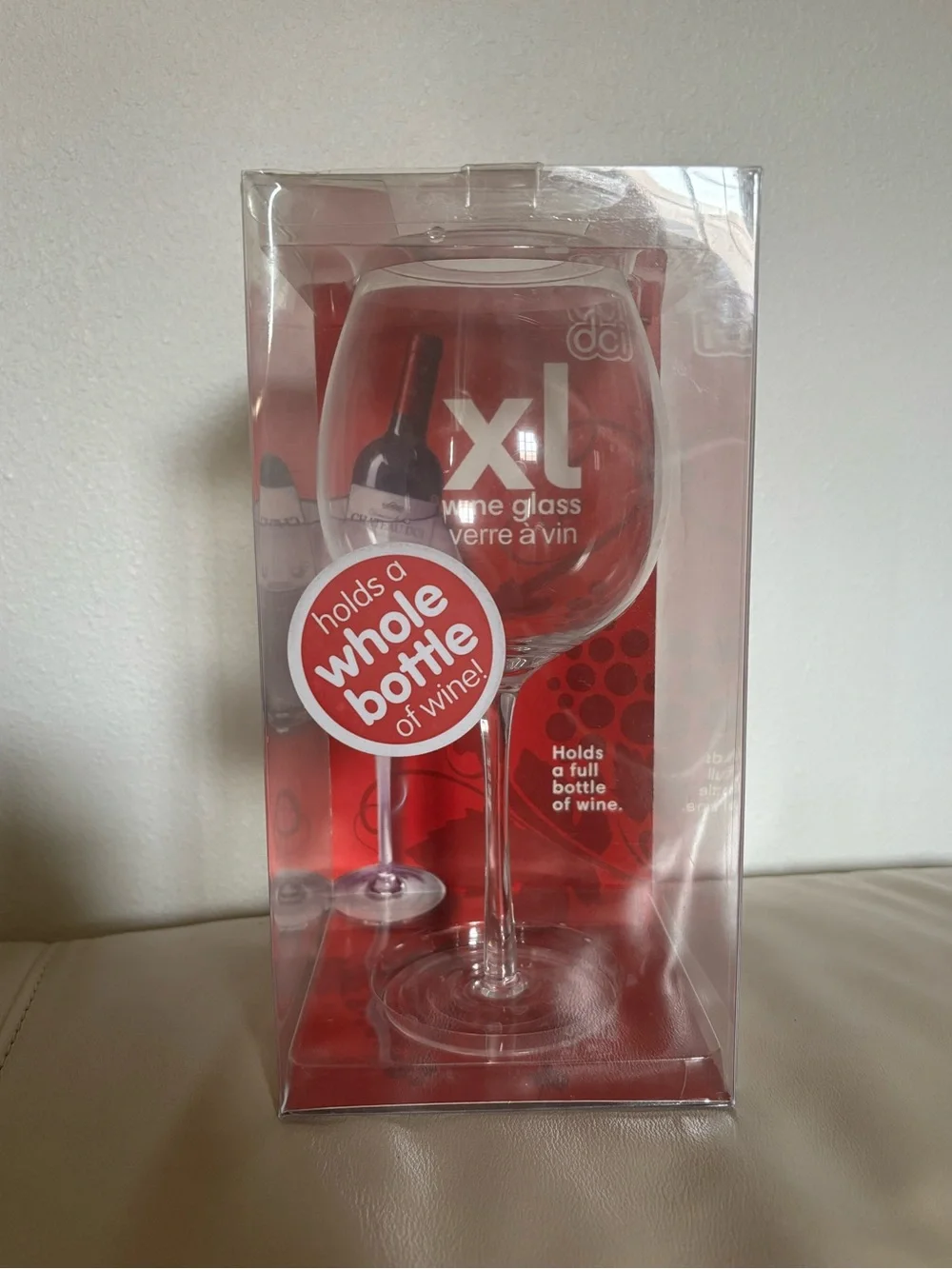 DCI XL Extra Large Wine Glass Holds a Whole Full Bottle 750ml 25oz New In Box